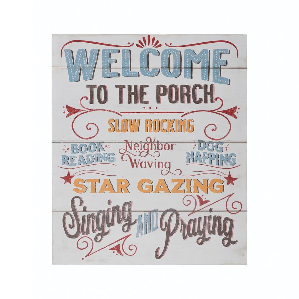 Wood Wall Décor "Welcome To The Porch"