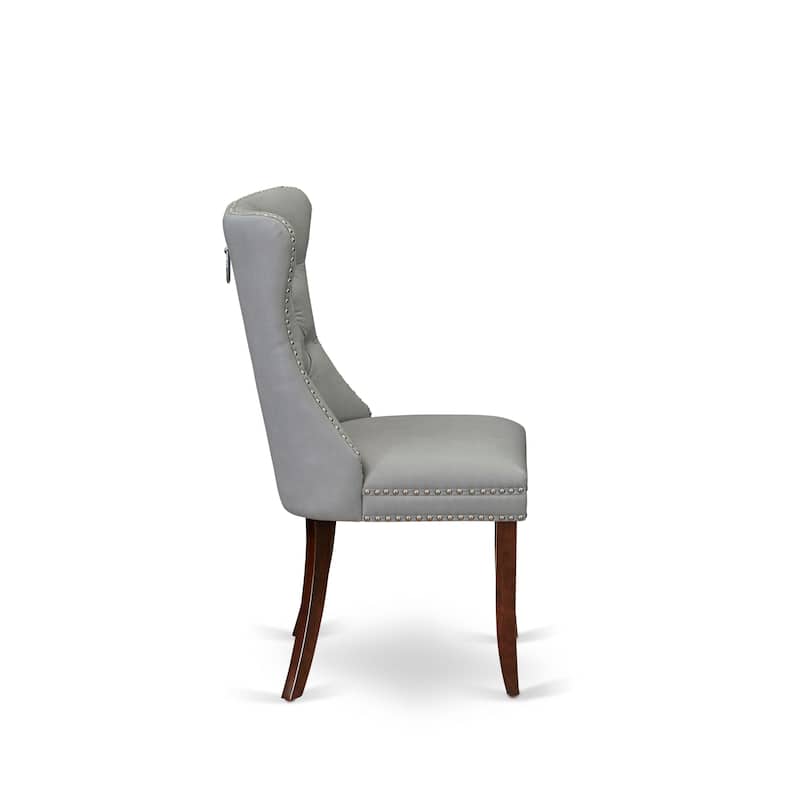 East West Furniture Dining Set Includes a Rectangle Kitchen Table and Upholstered Chairs, Mahogany (Pieces Options)