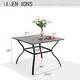 preview thumbnail 8 of 8, PHI VILLA 5-Pcs Outdoor Dining Set: Steel Swivel Dining Chairs with Cushion and 37" Steel Slat Patio Table