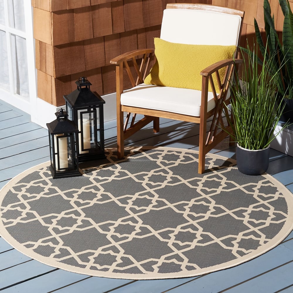 SAFAVIEH Courtyard Hanifa Trellis Indoor/ Outdoor Waterproof Patio Backyard Rug