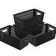 preview thumbnail 4 of 44, Simplify 4 Pack Slide 2 Stack It Storage Tote Baskets Black - Small