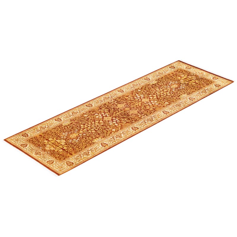 Overton Hand Knotted Wool Vintage Inspired Traditional Mogul Orange Runner Rug
