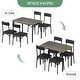 preview thumbnail 3 of 21, 5 Pcs Dining Table Chair Set , Compact Kitchen Table Set with 4 Upholstered Chairs - 43.3x27.5x30in