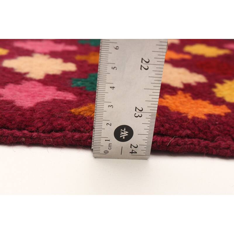 ECARPETGALLERY Hand-knotted Afghan Burgundy Wool Rug - 2'8 x 9'10