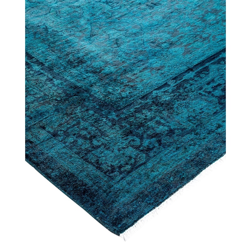 Fine Vibrance, One-of-a-Kind Hand-Knotted Area Rug - Blue, 6' 1" x 6' 2" - 6' 1" x 6' 2"