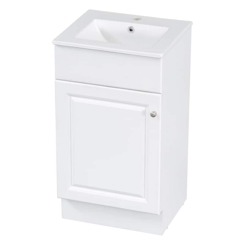 Roomfitters Bathroom Vanity with Sink, Compact Cabinet with Door Shelf and Adjustable Shelf