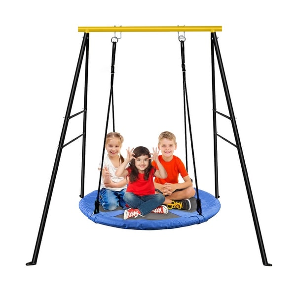 A-Frame Swing Frame Metal Swing Stand with Ground Nail For Backyard (Only Swing Frame). Opens flyout.