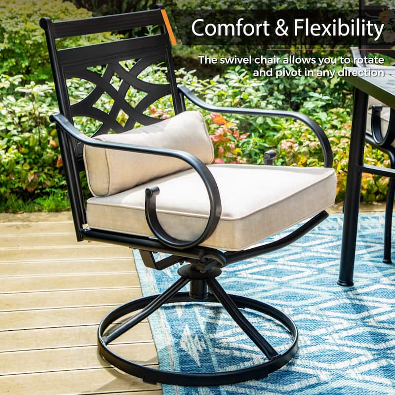 MAISON ARTS 5-Piece Black Metal Outdoor Dining Set