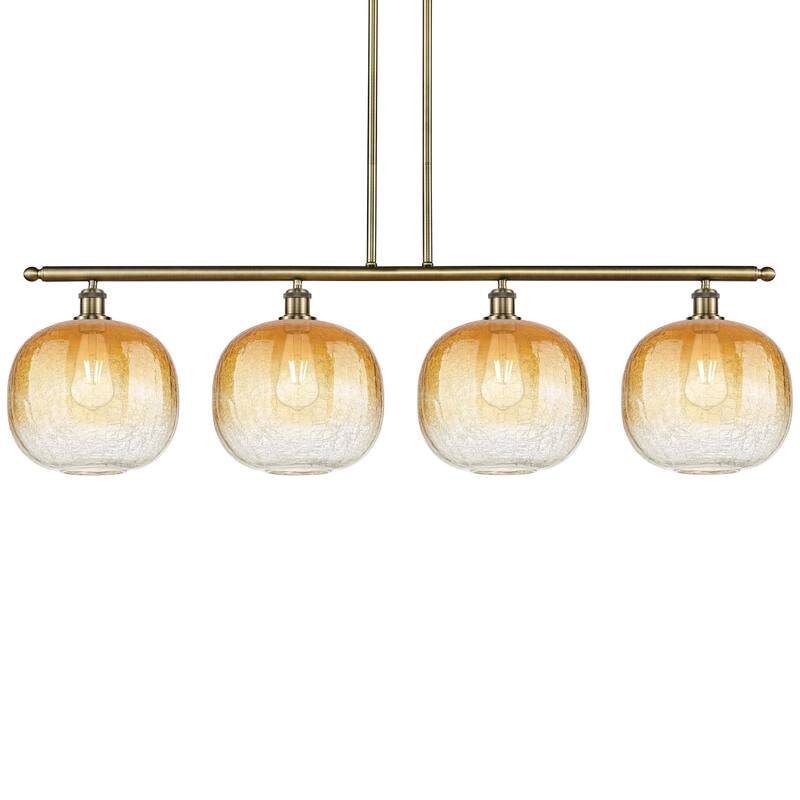 Innovations Lighting 516-4I-13-49 Brookhaven Sphere Linear Brookhaven - Antique Brass / Amber
