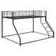 preview thumbnail 8 of 11, Metal Twin XL Over Queen Floor Bunk Bed with Sloping Ladder, Space-Saving Design, Black