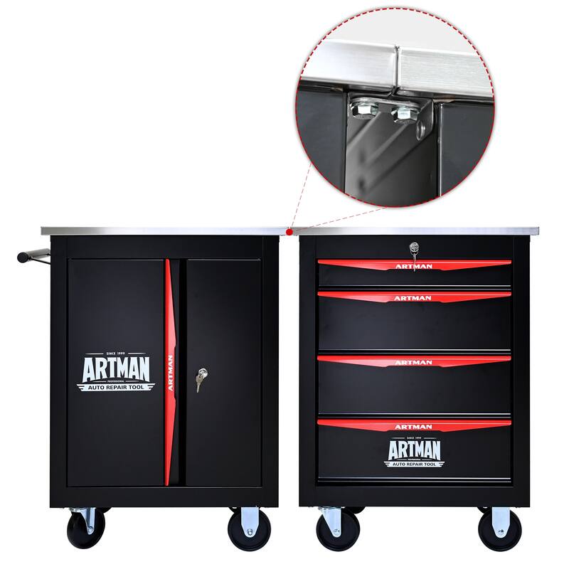 Double-Door Clapboardl Multi-Function Tool Cart