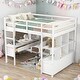 preview thumbnail 1 of 34, Full Size Multifunctional Loft Bed with Two Drawers, and Storage Shelves and Drawers White