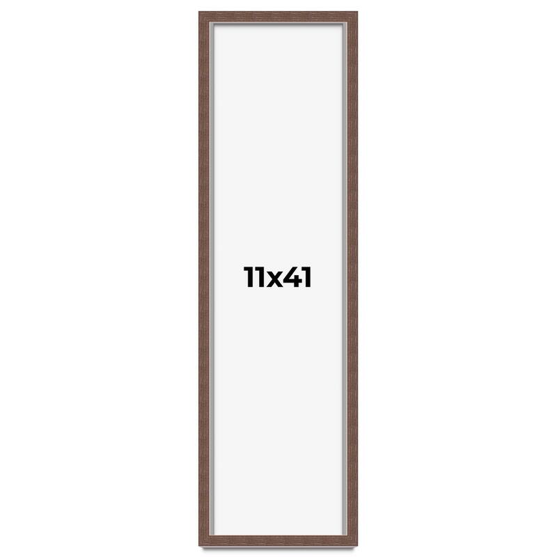 11x41 Shadow Box Frame Brown | 1.125 inches Deep Real Wood Rustic