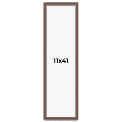 11x41 Shadow Box Frame Brown | 1.125 inches Deep Real Wood Rustic