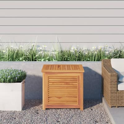vidaXL Patio Storage Box Outdoor Cushion Storage with Bag Solid Wood Teak