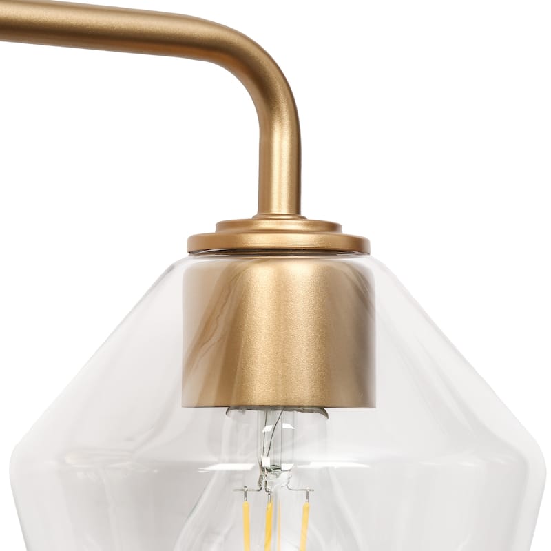 Modern Minimalist 3-Light Linear Dimmable Clear Glass Bathroom Vanity Light - W 24.5" x H 11" x D 7.5"