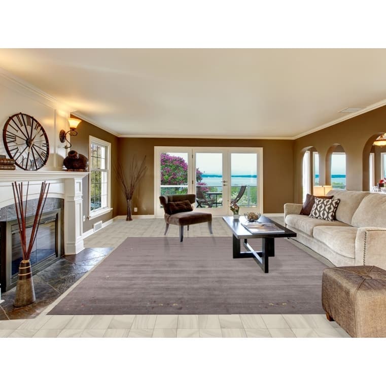 Tribal Gray Gabbeh Area Rug Hand-Knotted Wool Carpet - 9'4" x 12'1"