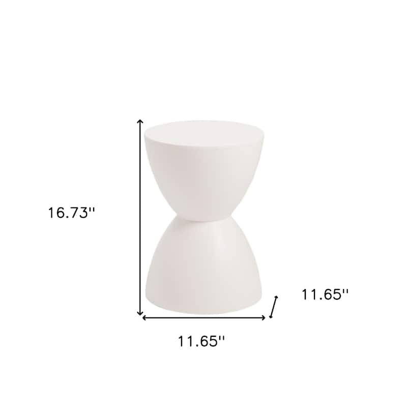 HomeRoots 17" White Heavy Duty Plastic Round Pedestal End Table - 11.65' X '16.73' X '11.65