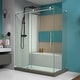 preview thumbnail 15 of 21, DreamLine Enigma-X 34 1/2 in. D x 60 3/8 in. W x 76 in. H Sliding Shower Enclosure - 34.5" x 56.38" - 60.38" Polished Stainless Finish