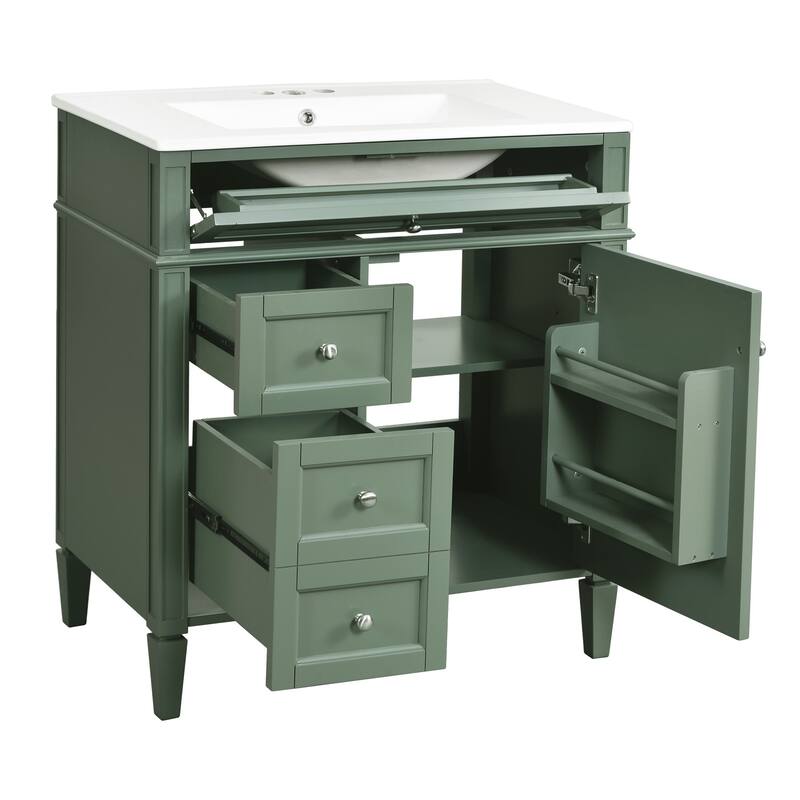 30" Bathroom Vanity with Ceramic Sink