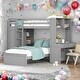 preview thumbnail 40 of 54, Twin Loft Bed with Twin Stand-alone bed, Shelves,Desk,and Wardrobe