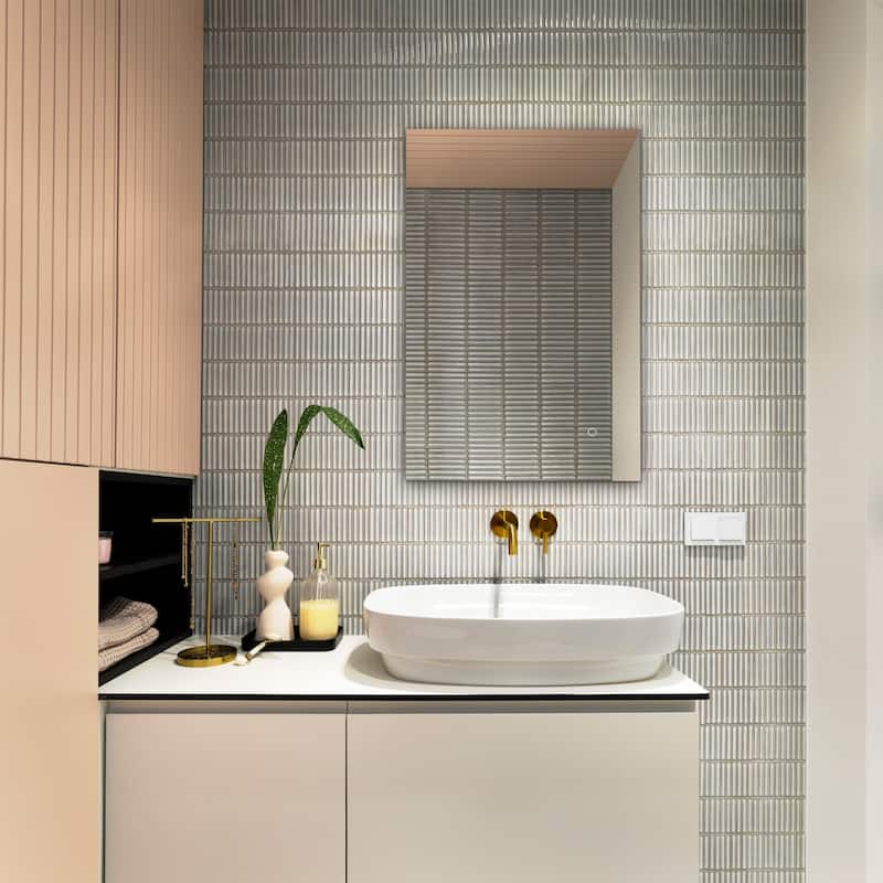 SAFAVIEH Mandi 24" Led Vanity Mirror - Silver - 24Wx2Dx36H
