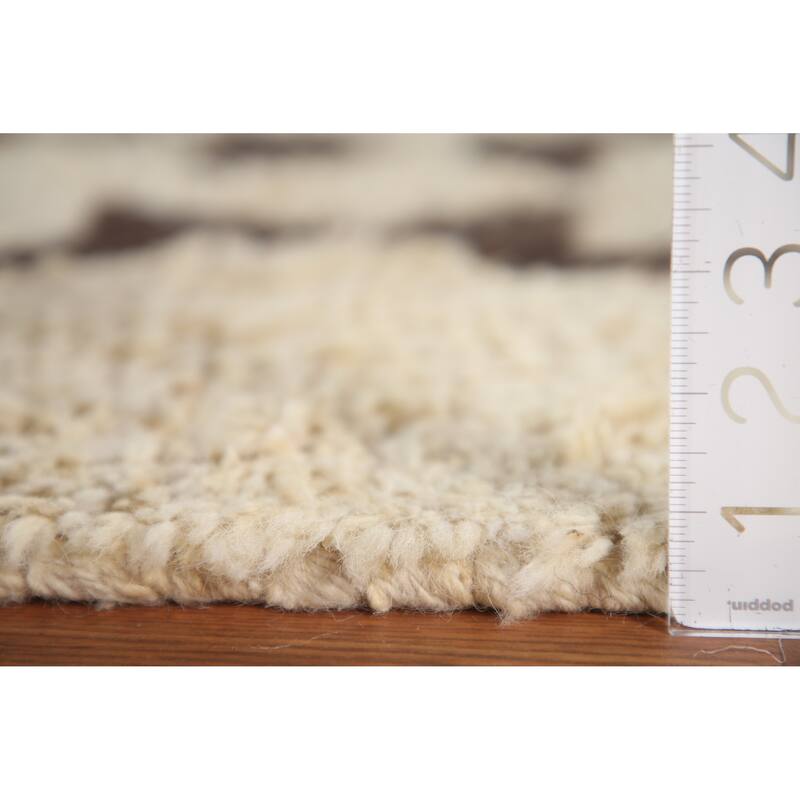 Anatolian Turkish Runner Rug Handmade Geometric Beige Wool Carpet - 3'3"x 12'5"