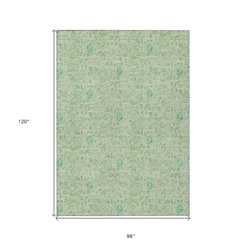 HomeRoots Floral Transitional Rectangle Outdoor Rug
