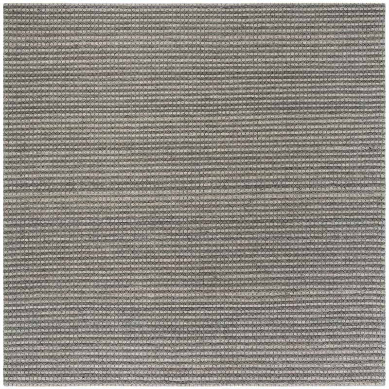 SAFAVIEH Handmade Natura Refiqe Wool Rug - 6' Square - Dark Grey - Square