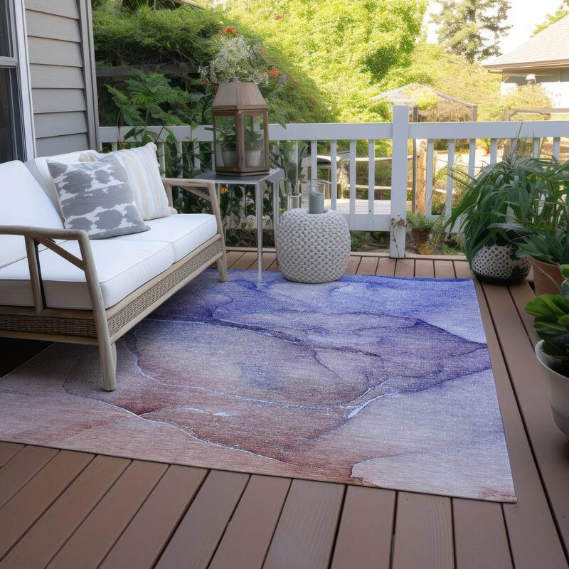 Fax Unique Abstract Weather Resistant Versatile Elegance Outdoor Rug