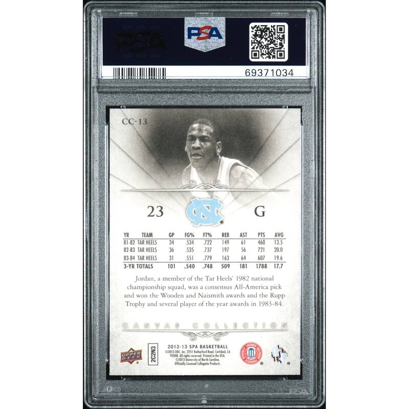 Michael Jordan 2012 Upper Deck SP Authentic Canvas Card #CC-13 Graded PSA 10 - 8'6" x 11'6"