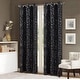 preview thumbnail 2 of 23, Bexley Foil Print Leaves Window Curtain Set Black