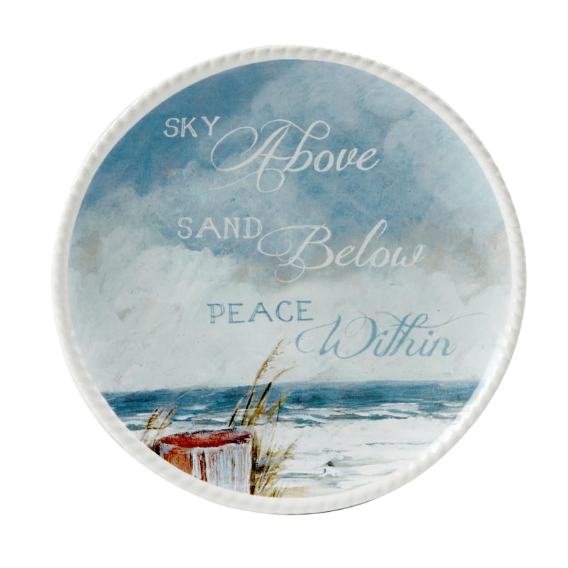 Certified International Shorebirds 6" Canape/Luncheon Plates, Set of 4 - 6" x 6" x 0.75