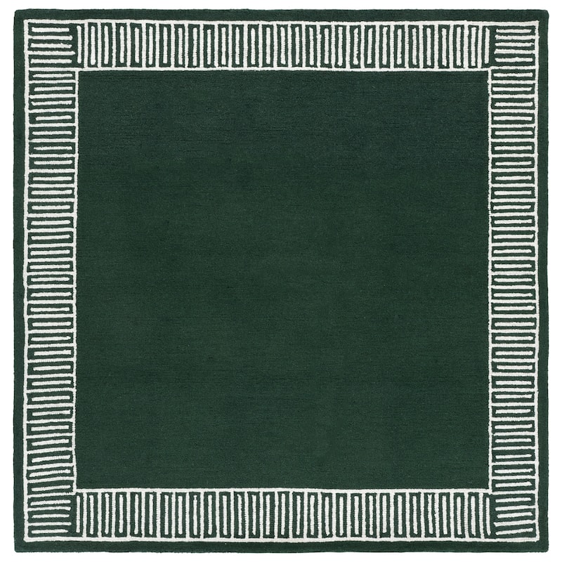 SAFAVIEH Handmade Metro Aneta Wool Rug - 6' Square - Green/Ivory