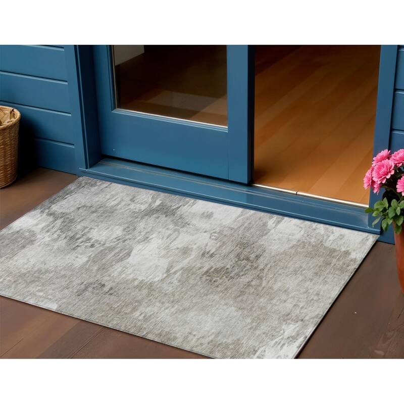HomeRoots Abstract Transitional Rectangle Outdoor Rug - 3' x 5'