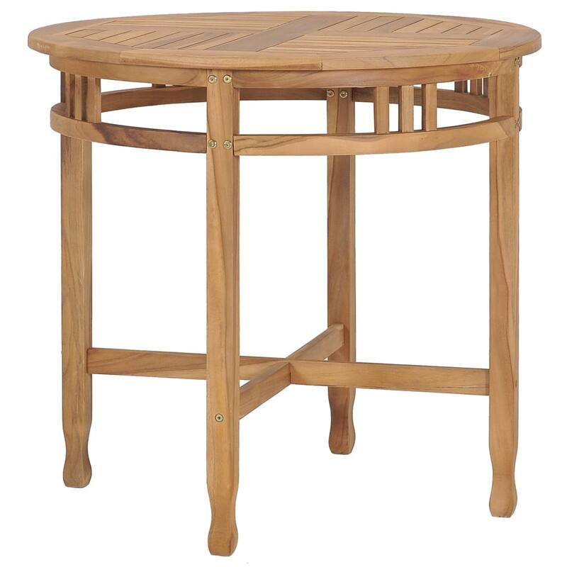 vidaXL Dining Table Ø 31.5" Solid Teak Wood