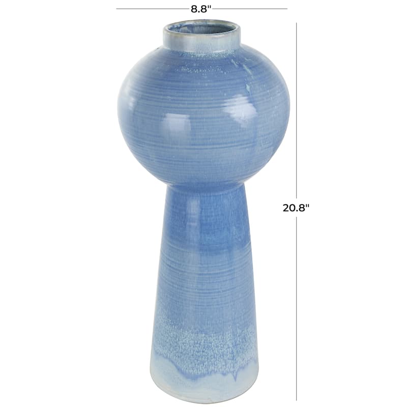 Blue Ceramic Bubble Inspired Ombre Decorative Vase with Unique Texturing