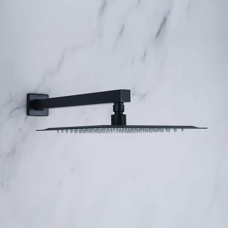 10 Or 12 Inch Rain Shower Head Square Rainfall High Pressure Adjustable Ultra Thin Bathroom Showerhead Stainless Steel