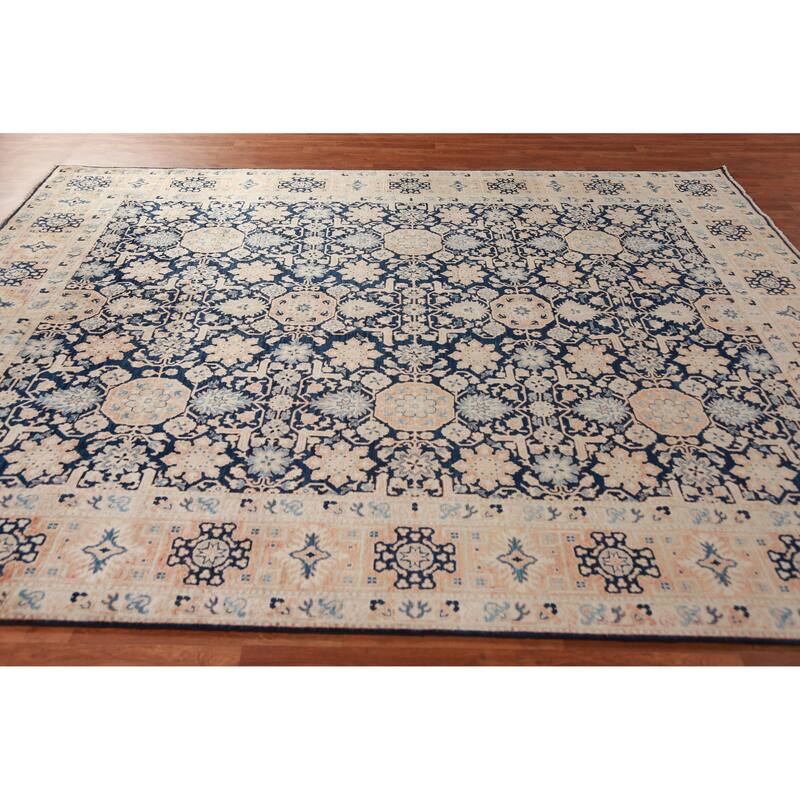 Vegetable Dye Blue Ziegler Oriental Area Rug Hand-Knotted Wool Carpet - 8'1"x 10'1"