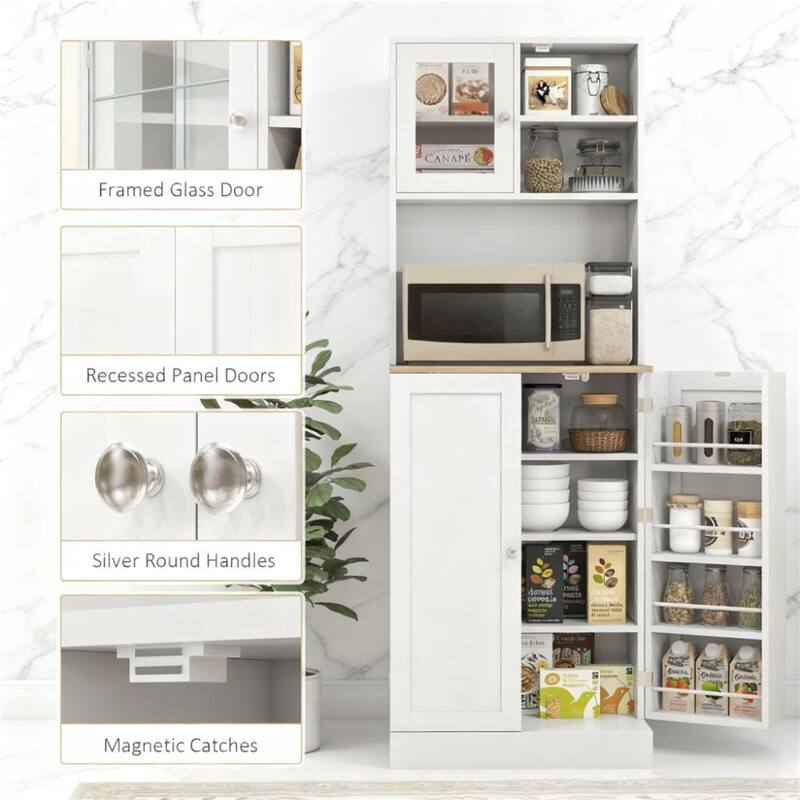 Microwave Cabinet,Tall Kitchen Pantry Cabinet,Kitchen Hutch