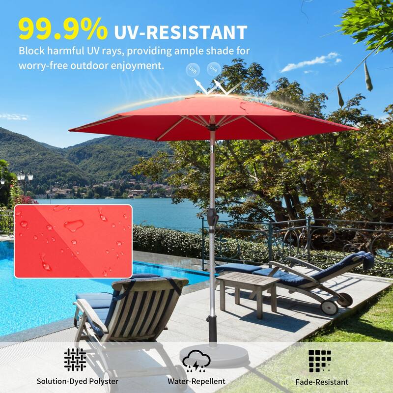 GDFStudio - Premium 7.5FT Patio Umbrella with Push Button Tilt and Sturdy Frame