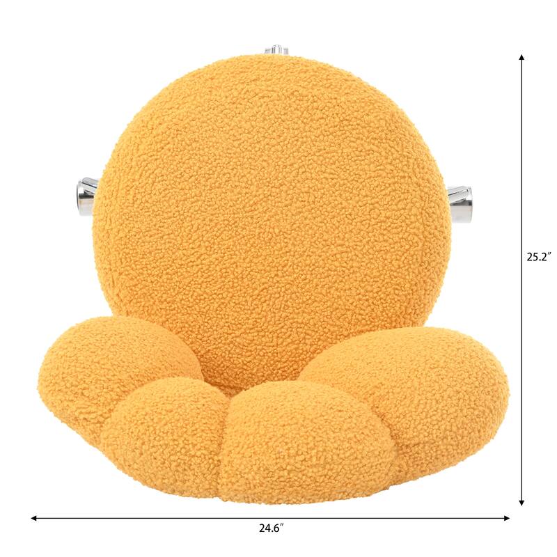 Yellow 24.6" 360° Swivel Accent Chair with Casters