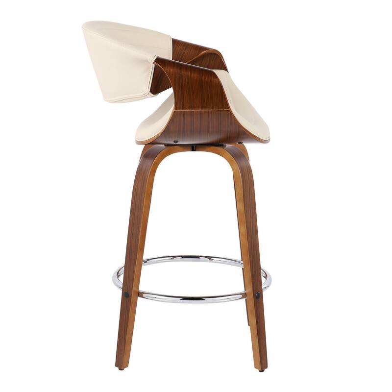 Carson Carrington Kanteborg 26" Fixed-Height Counter Stool with Bent Wood Legs & Round Footrest (Set of 2)