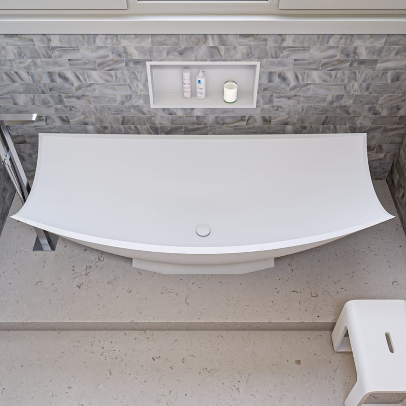 ALFI brand 24 x 12 White Matte Stainless Steel Horizontal Single Shelf Bath Shower Niche