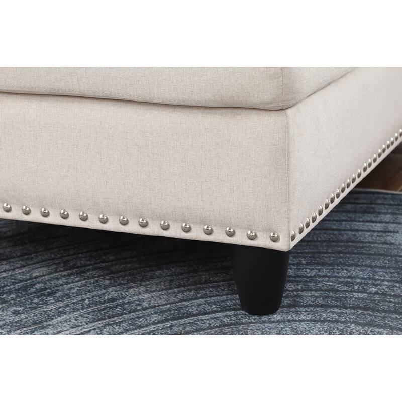 Alger 98" Wide Left Hand Facing Sofa & Chaise with Ottoman