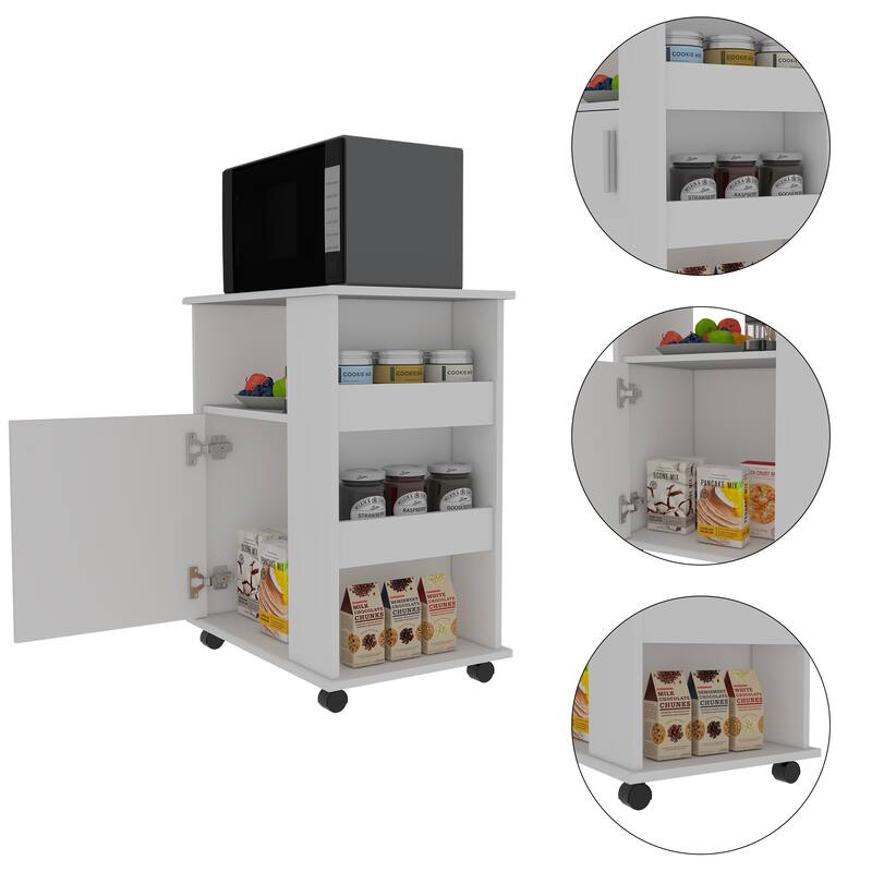 Correy 4-Shelf Microwave Cabinet with Caster