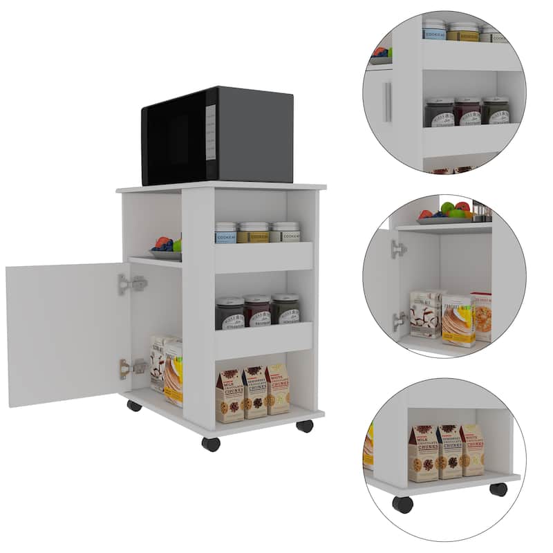 Kitchen Microwave Cabinet Stand Pantry Storage Cabinet with Hutch ...