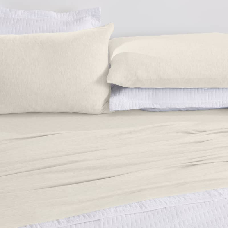 Premium Heathered Melange T-Shirt Jersey Knit Sheet Set