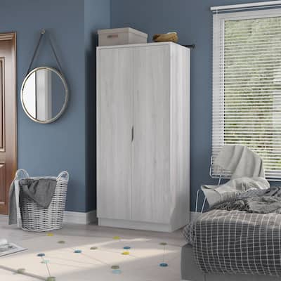 Furniture of America Vidal Modern Wardrobe Armoire with 2-door