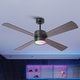 preview thumbnail 6 of 39, 52" Black/ Distressed Brass Smart Dimmable RGB Ceiling Fan with Remote and App Control Matte Black